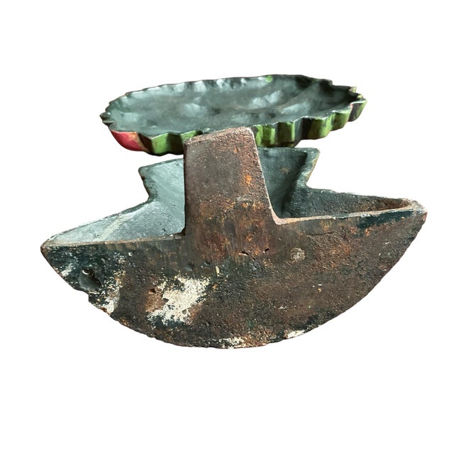 Vintage Fruit Apple Tree Painted French Cast Iron Doorstop For Sale - Image 9 of 9