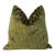 Mid-Century Modern Style Abstract Green Velvet Feather/Down Pillow For Sale
