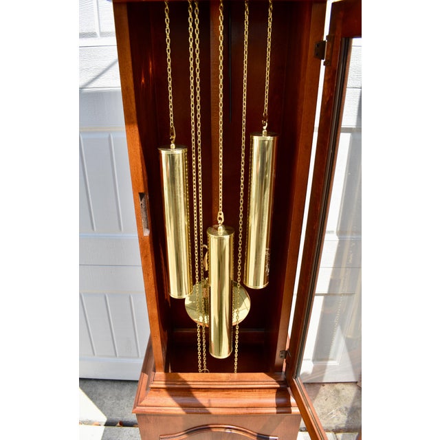 1970s Alexandria Grandmother Clock Cherry Vintage Moon Phase Westminster Chime For Sale - Image 5 of 15