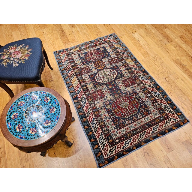 Tribal Antique Caucasian Shirvan Area Rug, Handwoven Wool, Geometric Medallion, 3' x 5' For Sale - Image 3 of 17