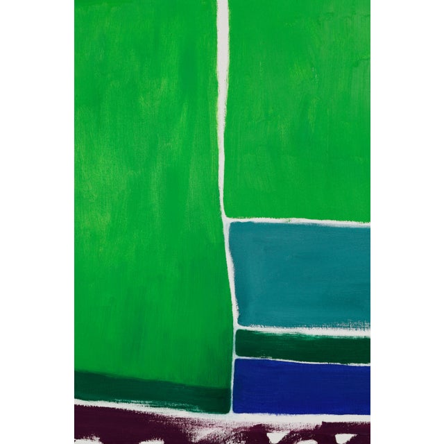 "Squares / Green Purple" Large Abstract Painting by Simon Findlay - Set of 2 For Sale - Image 12 of 15