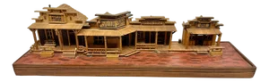 1990 Hand Crafted Architectural Folk Art Model Wild West Town with Saloon