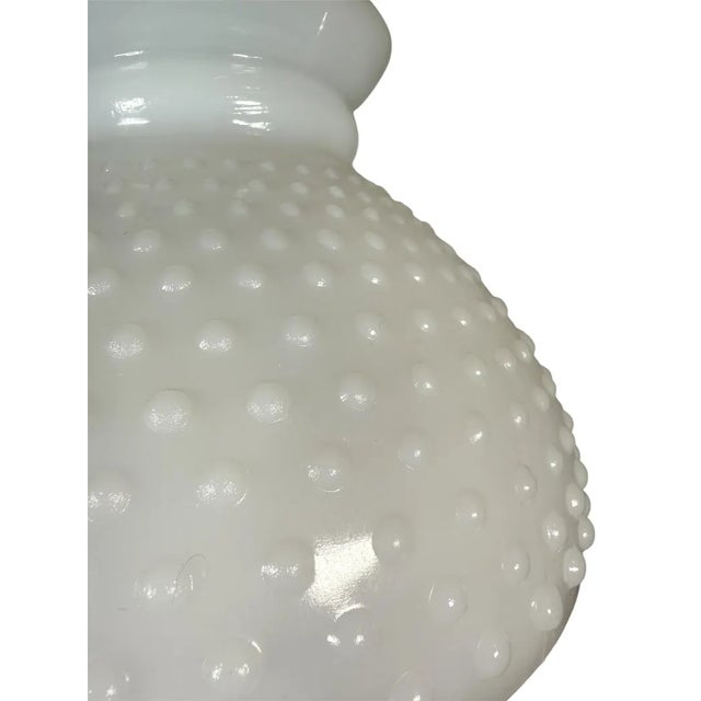 Farmhouse Vintage Hobnail Milk Glass Lamp Shade - Fenton Milkglass - White 8 Inch Diameter Lampshade For Sale - Image 3 of 8