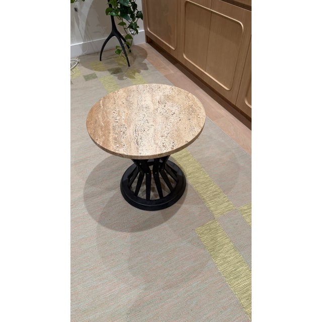 Mid-Century Modern Pair of 1950s Edward Wormley for Dunbar Carrara Marble Side Tables — Signed For Sale - Image 3 of 9