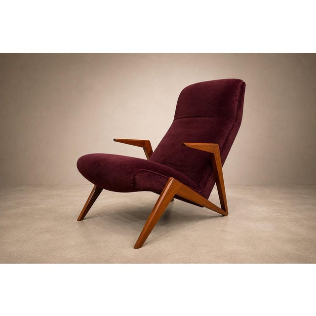 1950s Brazilian Modern Imbuia Wood & Mohair Lounge Armchair, Att. José Zanine Caldas, 1950s – Lot 881 For Sale - Image 5 of 18