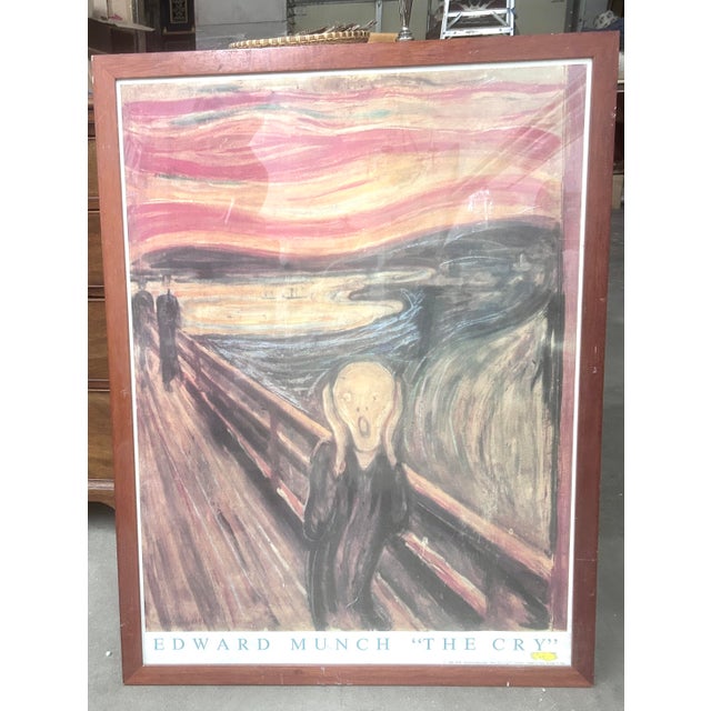 Original framed poster Edward Munch “The Cry” . Original painting from 1843. Poster printing 1991 SIAE Galleria nationale...