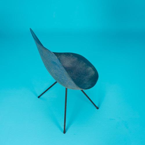 Blue Gelcoat Chair by Jean Raymond Picard, 1950s For Sale - Image 5 of 11
