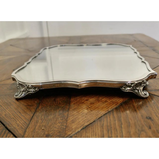 1920s Art Deco French Silver Plated Sideboard Mirror Tray, 1920s For Sale - Image 5 of 9