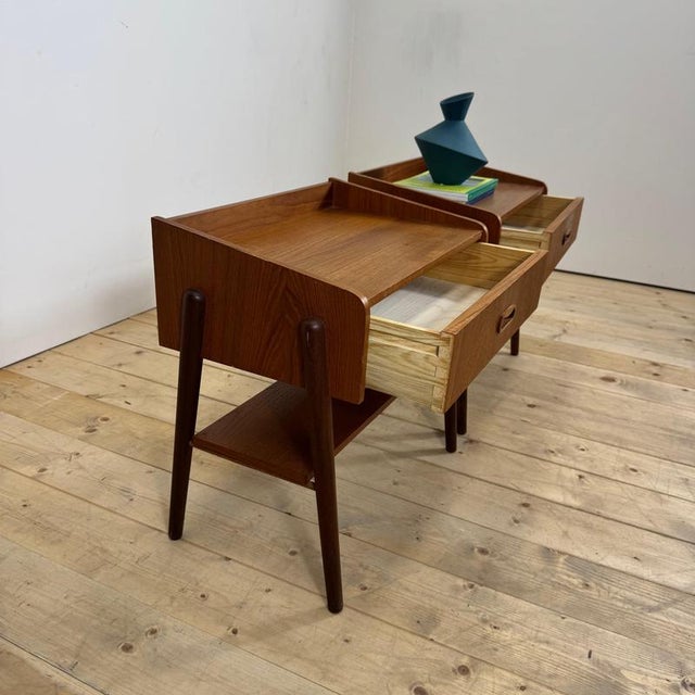 Danish Teak Bedside Tables, 1960s, Set of 2 For Sale - Image 10 of 14