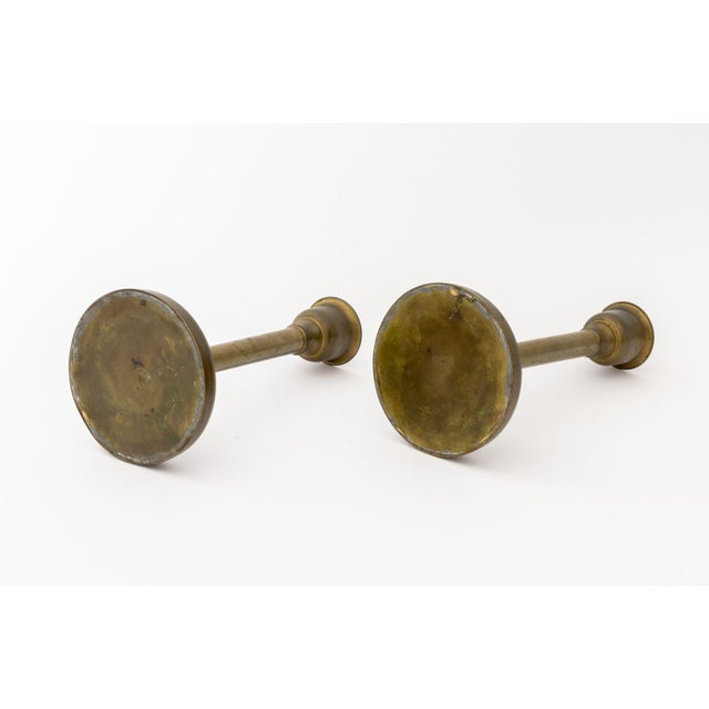 Russian Empire Brass Candlesticks, Pair For Sale In New York - Image 6 of 7