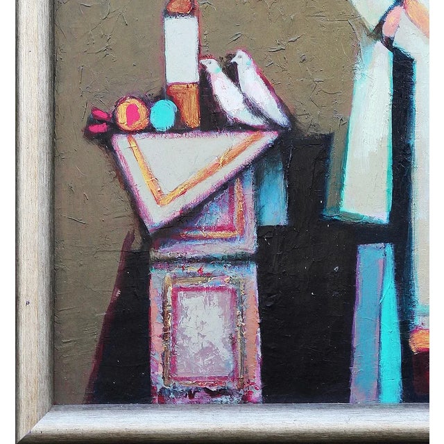 2010s 2012 "Still Life Lady With Birds" Abstract Figurative Portrait of a Lady With Birds by David Adickes For Sale - Image 5 of 13