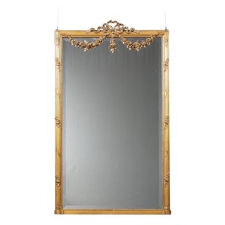 Freestanding Mirror in Gold-Plated Wood For Sale