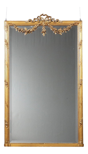 Freestanding Mirror in Gold-Plated Wood