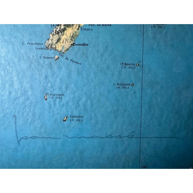 Blue Vintage Air France Airway Map, 1970s For Sale - Image 8 of 10