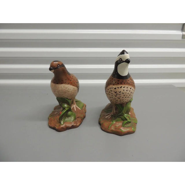 1960s Vintage Hand Painted "Bob White" Quails Birds Figurines - Set of 2 For Sale - Image 5 of 7