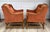 Pair of Vintage Cal-Mode French Walnut Lounge Chairs in Terracotta Upholstery For Sale In Los Angeles - Image 6 of 16
