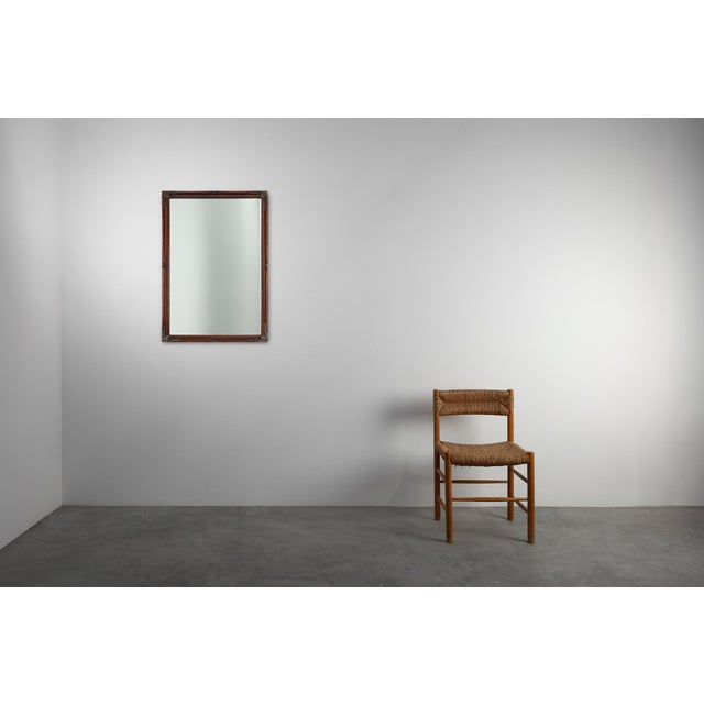 Antique Facet-Cut Mirror with Carved Wood Frame, France, 1850s For Sale - Image 4 of 12