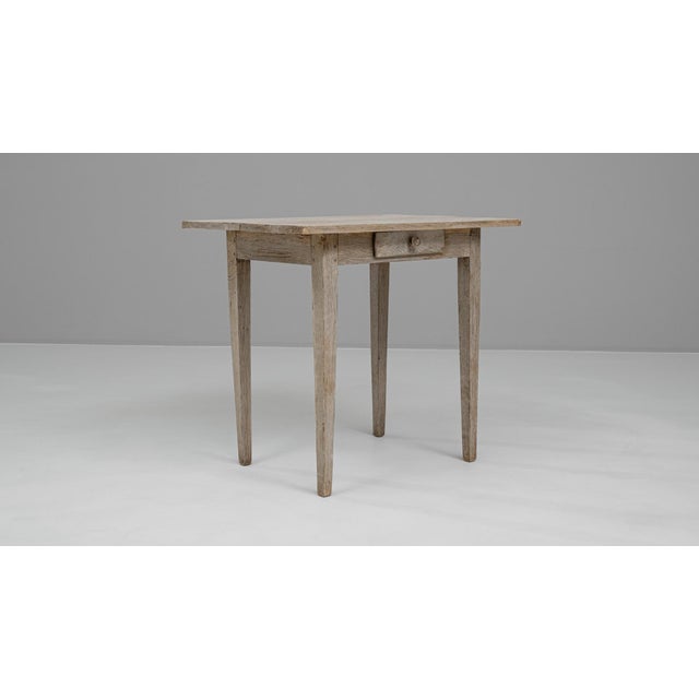 19th Century French Bleached Oak Side Table For Sale - Image 10 of 12