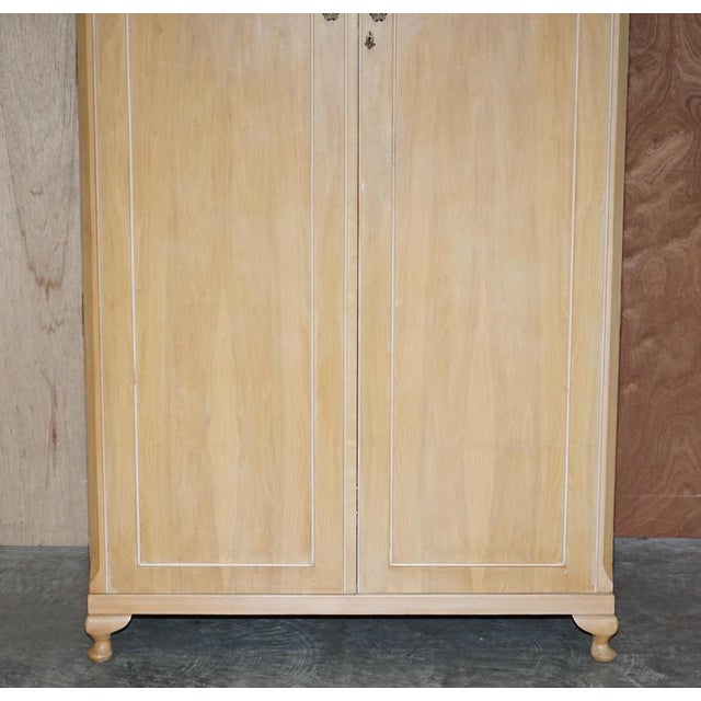 Large Light Walnut Wardrobe, 1940s For Sale - Image 4 of 18