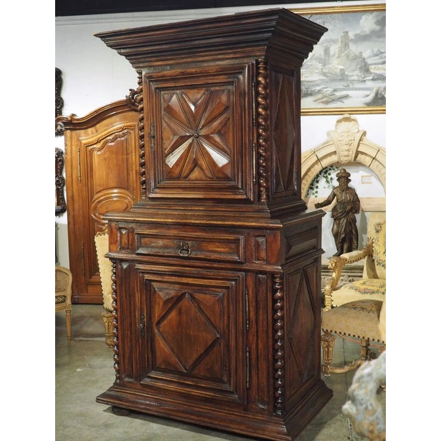 17th Century French Walnut Wood Buffet Deux Corps For Sale - Image 9 of 13