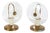 Mid-Century Modern Murano Glass and Brass Bedside Lamps, Italy, 1940s, Set of 2 For Sale