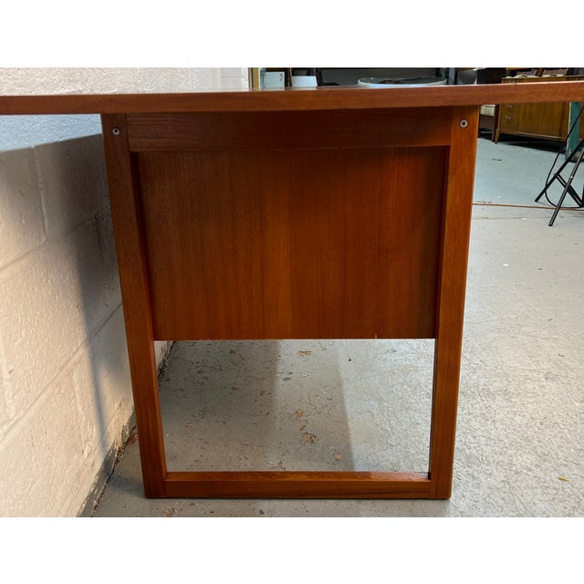Mid-Century Modern Danish Extending Drop-Leaf Teak Desk For Sale - Image 14 of 17