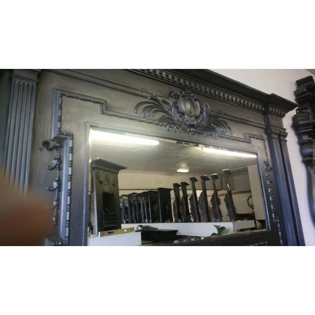 Victorian Cast Iron Fireplace Surround with Overmantel Mirror For Sale - Image 12 of 13