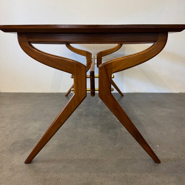 Teak and Glass Dining Table, 1950s For Sale - Image 10 of 12