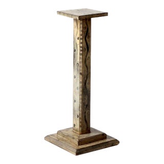 Antique Hand Painted Pedastal Stand For Sale