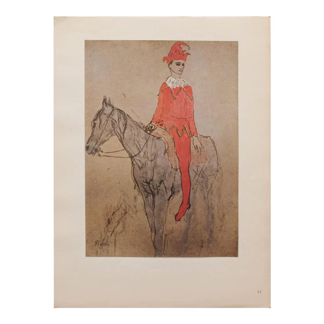 1948 After Pablo Picasso "Clown a Cheval", First Edition Period Offset Lithograph For Sale