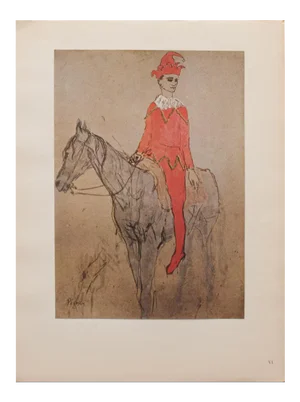 1948 After Pablo Picasso "Clown a Cheval", First Edition Period Offset Lithograph