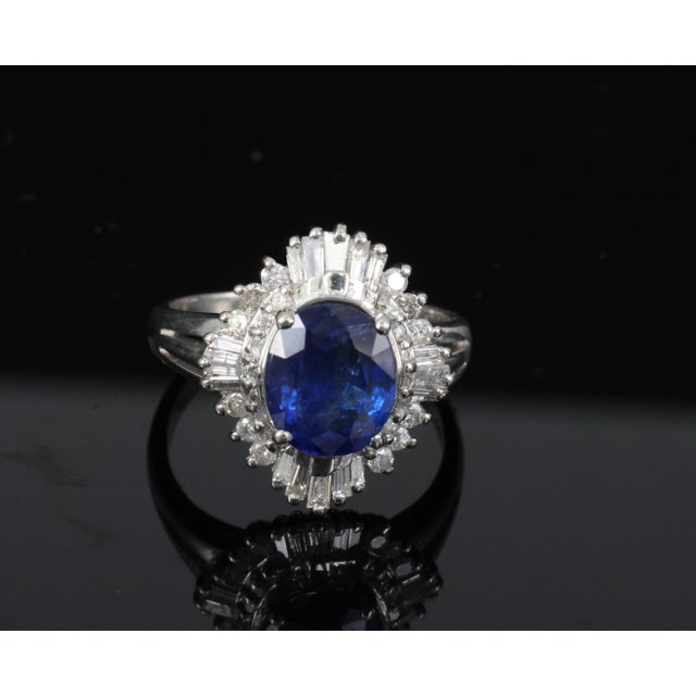 Late 20th Century Rare 2.39ct Gia Burma No Heat Sapphire & 0.55ct Platinum Ring, Size 6 For Sale - Image 12 of 16