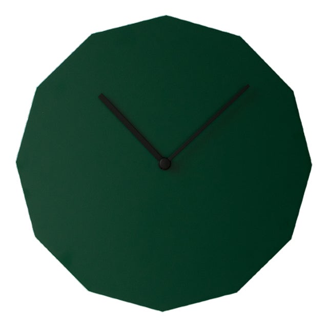 Twelve Clock in Moss Green by Neo/Craft For Sale