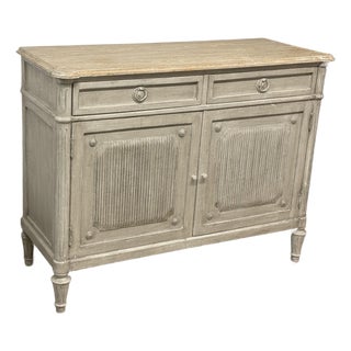 Swedish Gray Gustavian Inspired Sideboard For Sale
