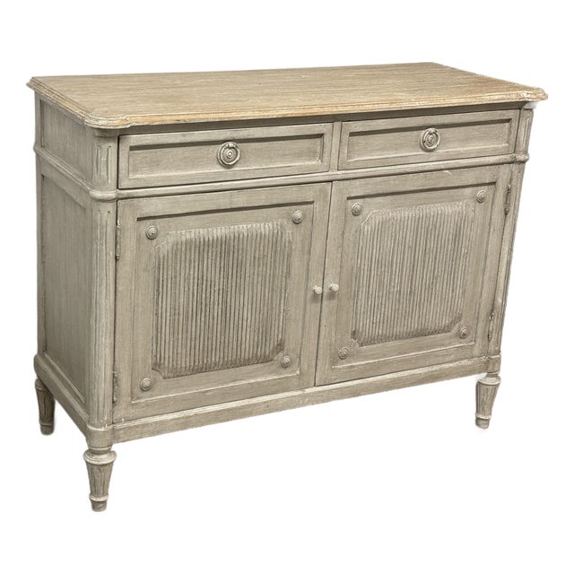 Swedish Gray Gustavian Inspired Sideboard For Sale