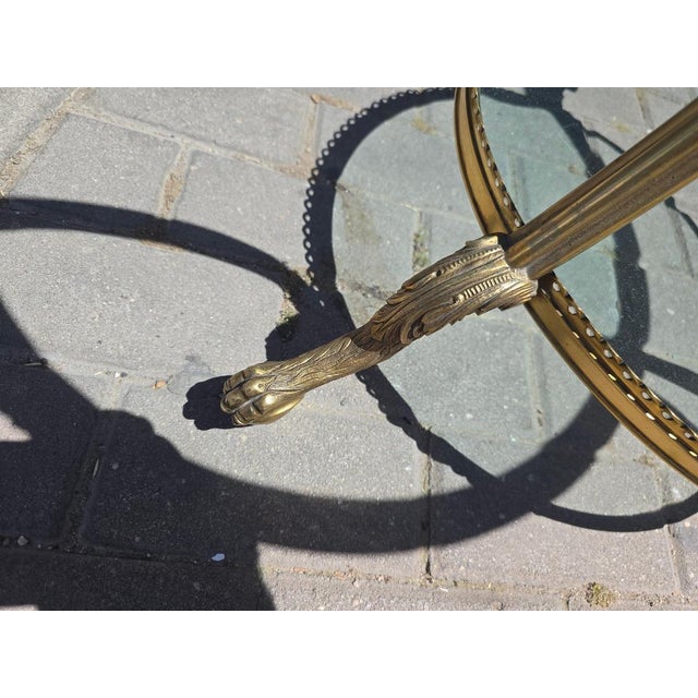 French Style Gilt Bronze and Glass Side Table, 1970s For Sale - Image 11 of 16