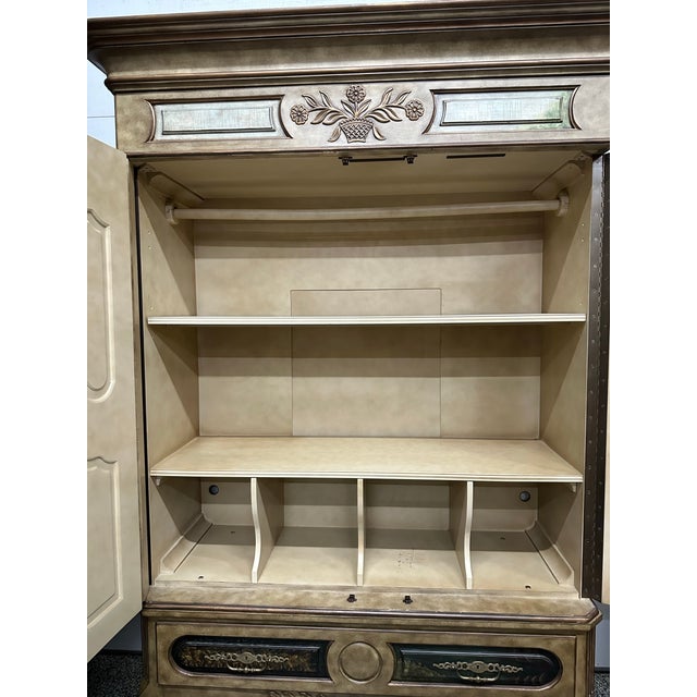 Thomasville Ernest Hemingway Bombe Painted Wardrobe For Sale - Image 10 of 11