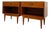 Vintage Mid-Century Modern End Table Set With Diamond Parquet Accent Inlay and Dovetailed Drawers For Sale