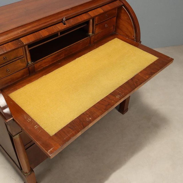 Empire Walnut Bureau with Bronze Details For Sale - Image 6 of 13