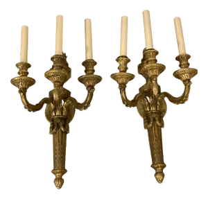 1920’s Caldwell 3 Lights Bronze Sconces