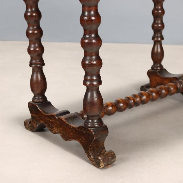 Antique Walnut Sewing Table with Drawer, Italy, Late 19th Century For Sale - Image 6 of 9