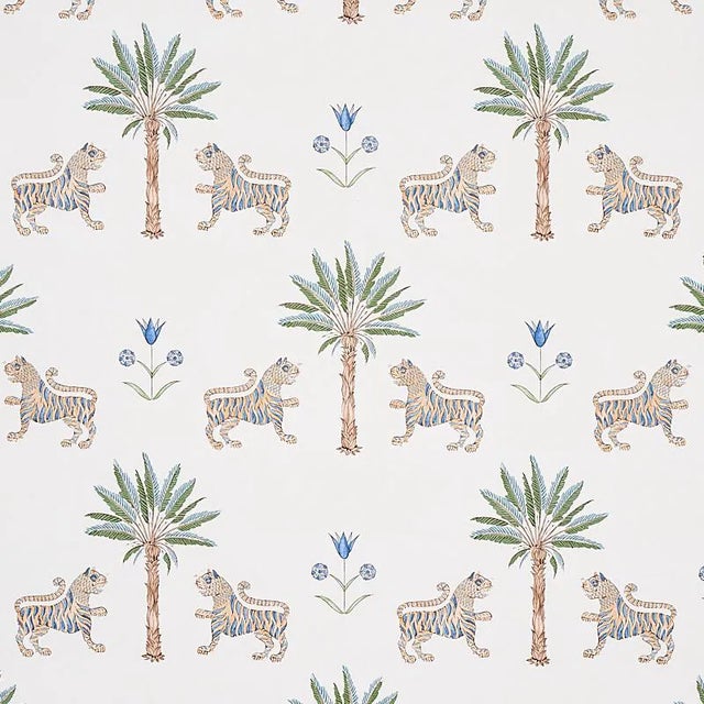 Schumacher Tiger Palm Wallpaper in Delft - 10 Yards For Sale