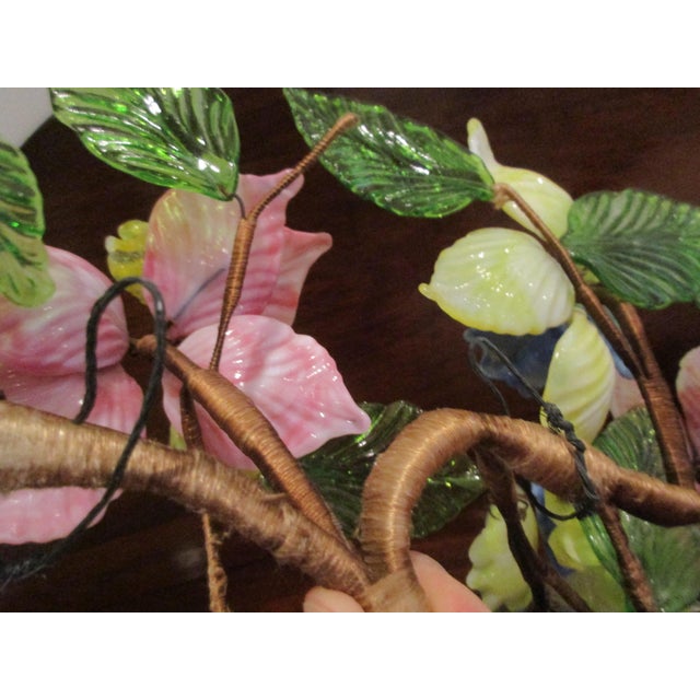 Italian Murano Antique Hand Blown Art Glass Flower Arrangement