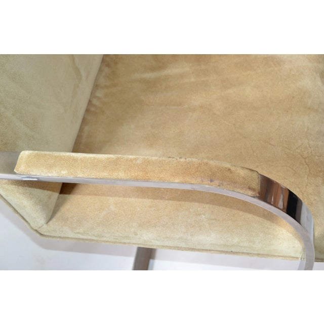Mies Van Der Rohe for Knoll Beige Ultrasuede Stainless Steel Brno Chairs - Pair For Sale - Image 11 of 13