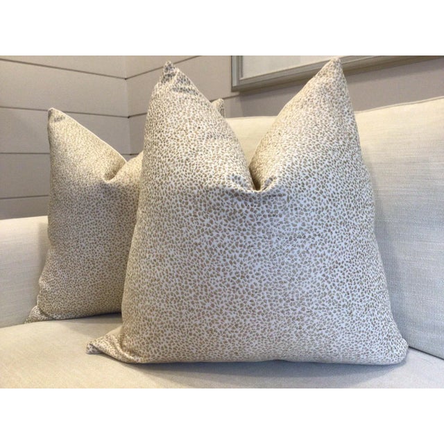 Mid-Century Modern Taupe "Spot On" Pillows- a Pair For Sale - Image 3 of 4