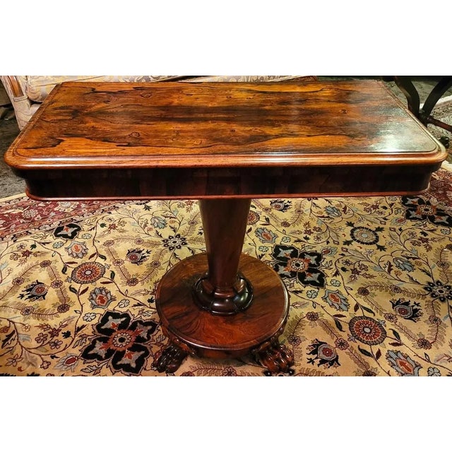 Gillows of Lancaster & London Early 19c Regency Fold Over Side Table With Lions Paw Feet in the Manner of Gillows For Sale - Image 4 of 12