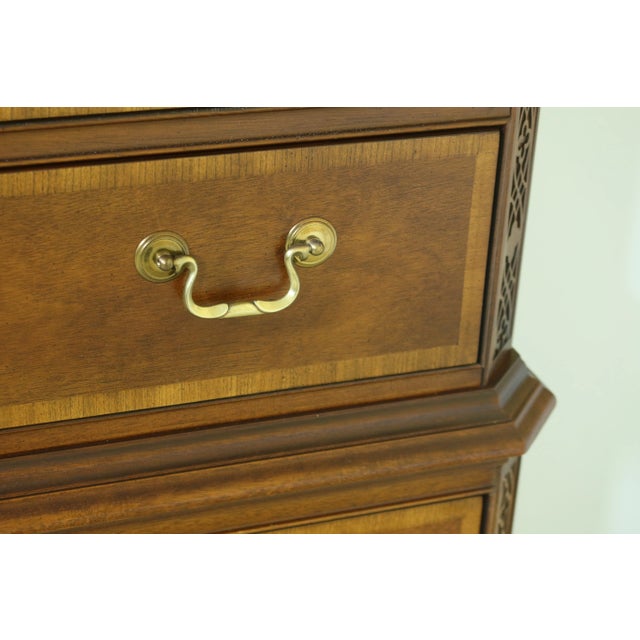 Thomasville Thomasville Mahogany Collection Banded Tall Chest of Drawers For Sale - Image 4 of 10