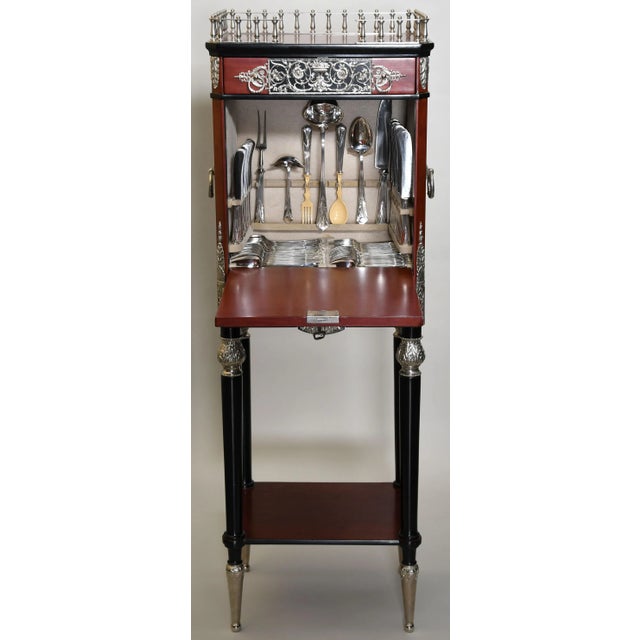 Mid 20th Century WMF 219 Silverplate 135-Piece Flatware Set With Original Cabinet – Mid-Century German Estate Service For Sale - Image 5 of 14