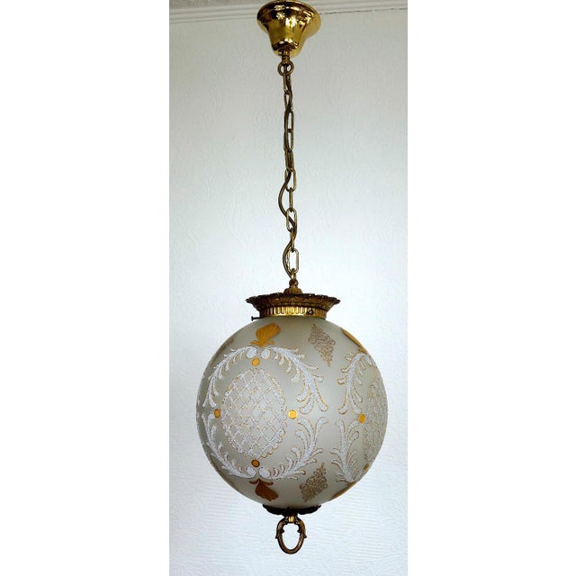 1960s Brass and Glass Hollampe Chandelier from Unbekannt, 1960s For Sale - Image 5 of 14