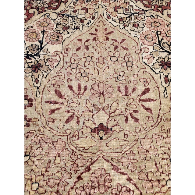 Late 19th Century Antique Lavar Kerman Carpet, Fine Persian Oriental Rug Jewel Blue, Gold and Navy For Sale - Image 5 of 18